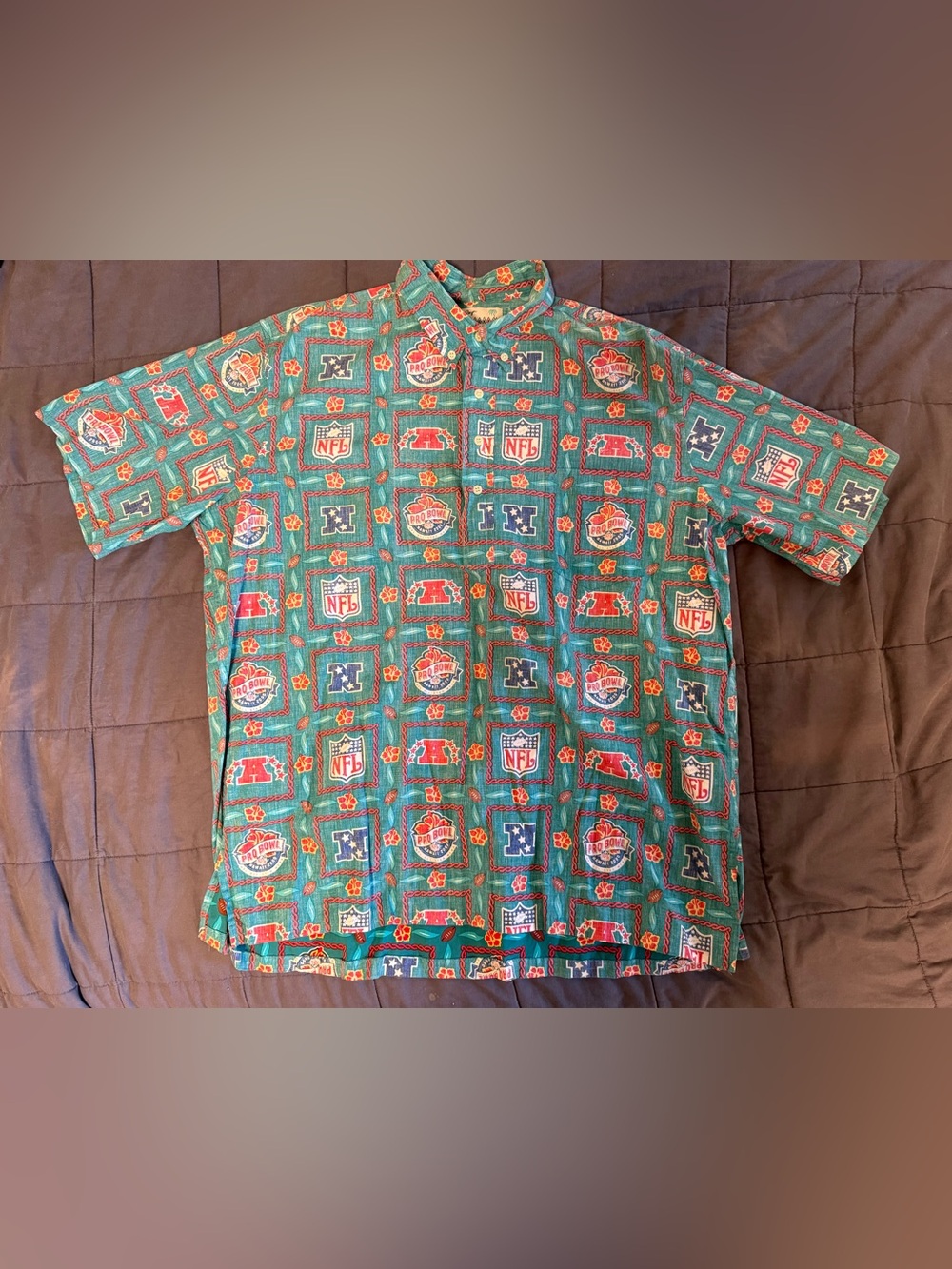 vintage NFL reyn spooner hawaiian shirt button up 2000 pro bowl hawaii football